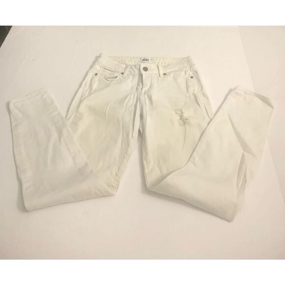 White Paige Denim Distressed Skinny Jeans - Picture 6 of 7